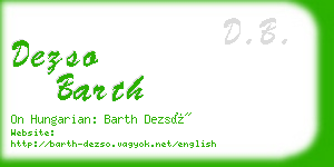 dezso barth business card